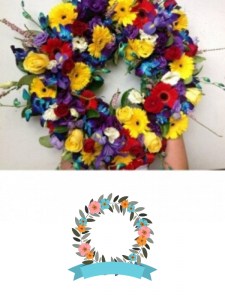  Colourful floral wreath