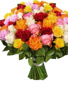 Mix 50 coloured rose bouquet 